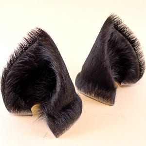 Cat Ears Black Fur Leather Realistic Kitten Pet Play Furry Cosplay Headband