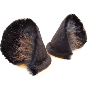 Panther Katzenohren Realistische Schwarze Pelz Leder Cosplay Stirnband