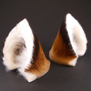 Fox Ears Leather Fur Red Brown Realistic Cosplay Pet Play Furry Goth LARP Fairy Neko Headband