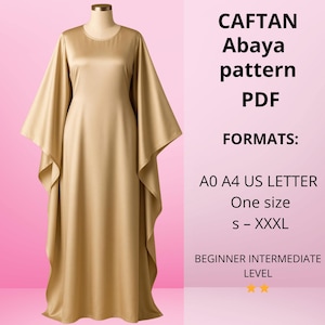 Butterfly Kaftan Abaya Sewing Pattern | Easy Dress (Digital Download)