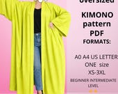 kimono Pattern sewing | caftan Pattern | A0, A4, US Letter | Beginner to Intermediate Level | XS-3XL