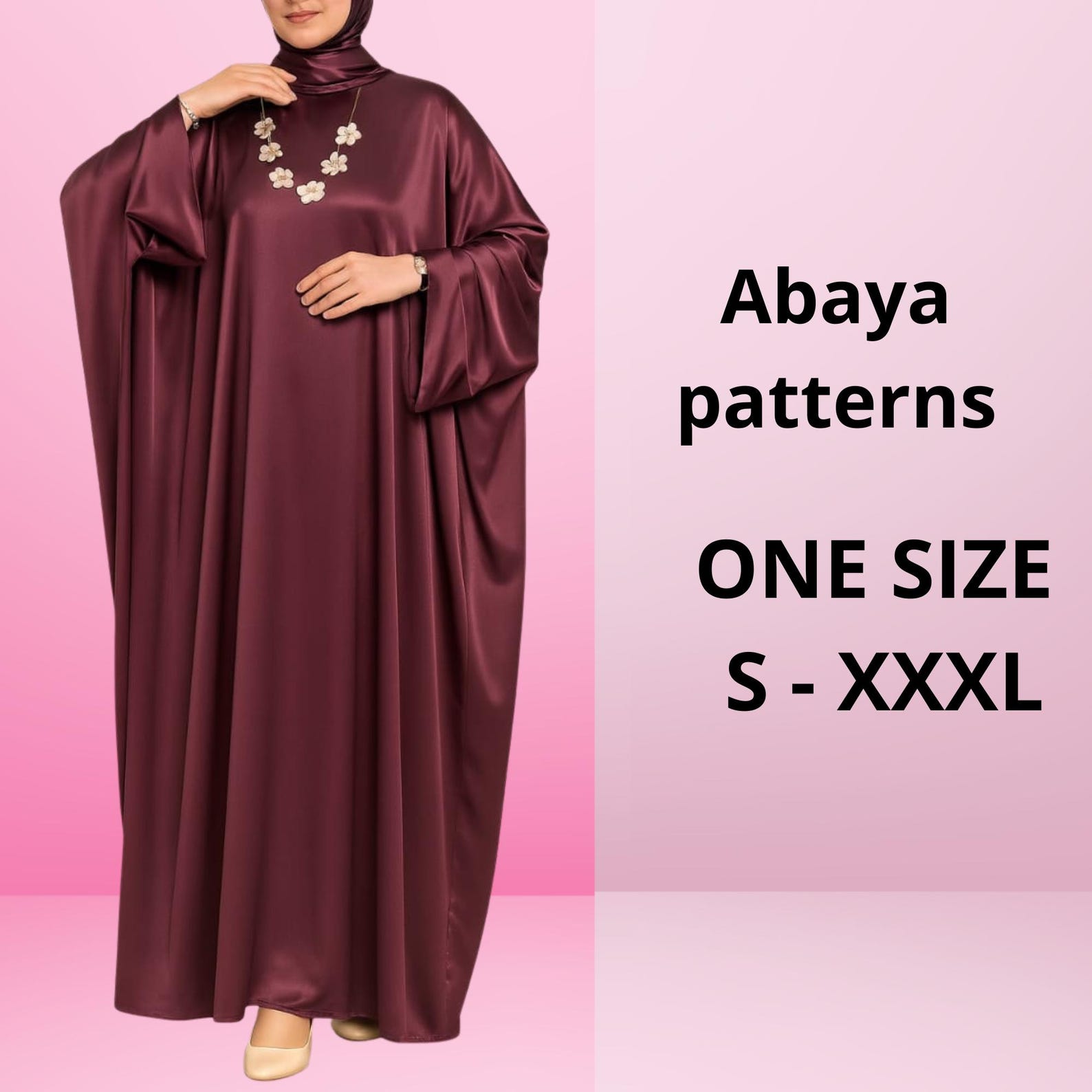 Caftan Abaya Sewing Pattern: Beginner-friendly, Oversized (PDF Download ...