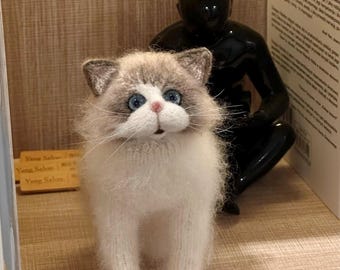 Custom Cat Plush from Photo, Personalized Pet Doll, Handmade Siamese Long-haired Cat Toy