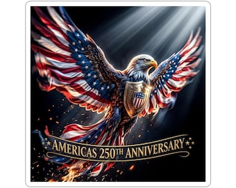 Amerikaanse adelaar met vlagvleugels kiss-cut stickers | 250e verjaardag Amerika