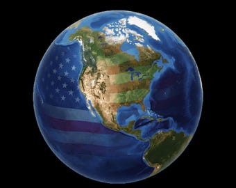Wereldbol print westelijk halfrond | Muurkunst Earth Day (digitale download)
