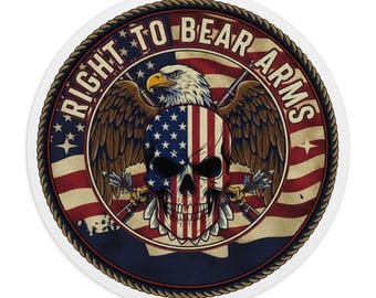 Right to Bear Arms Skull-muismat, Amerikaanse vlag adelaar, gamingbureaumat