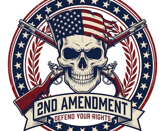 2e amendement Skull & Rifles patriottisch digitaal ontwerp