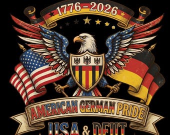 American German Pride Eagle-embleem • USA Germany Heritage Art (digitale download)