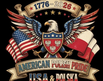 American Polish Pride Eagle-embleem • USA Polska Heritage Art (digitale download)