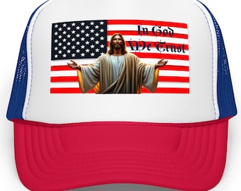 Jesus With American Flag Foam Trucker Hat