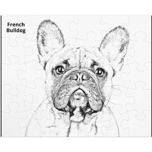 French Bulldog Colorable Jigsaw Puzzle: 30 pcs, 8x10 Inch Tin Box