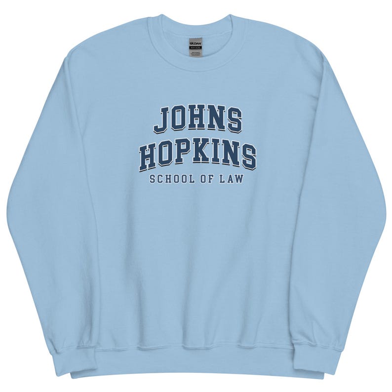 Johns Hopkins University School of Law Vintage Design Logo Crewneck