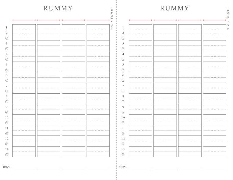 Counting Rummy Scorecards Rummy Scorecard Printable | Instant Download Game Night PDF - Etsy