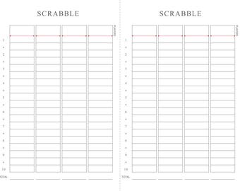 Scrabble Scorecard Printable | Instant Download Game Night PDF