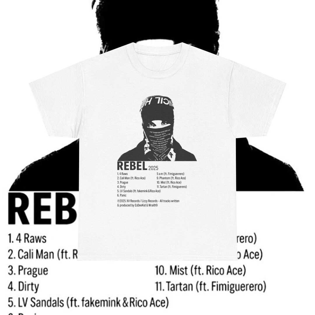 Esdeekid Rebel Masked Tracklist Tee | Band Album Cover Shirt - Etsy