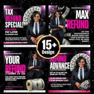 Mega Tax Prep Bundle, Tax flyer for 2025, Tax Prep Bundle, Tax Prep Flyer, Tax Prep Instagram, Tax Prep Template, Big Tax Preparation Bundle