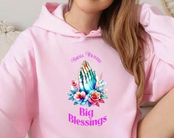 Floral Praying Hands Hoodie | Faith Based Gift Sweatshirt