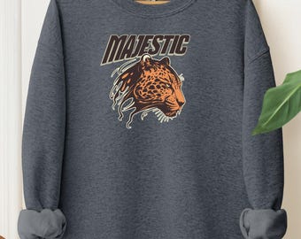 Majestic Cheetah Head Sweatshirt | Retro Cheetah Graphic, Vintage Animal Design
