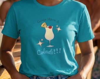 ピニャコラーダカクテルTシャツ｜トロピカルドリンクのイラスト、バケーション気分Tシャツ