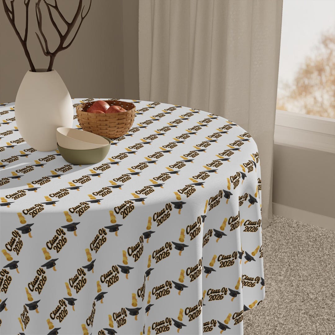 Spring Graduation Linen Graduation 2026 Pattern Tablecloth | Graduation Party Table Linen - Etsy