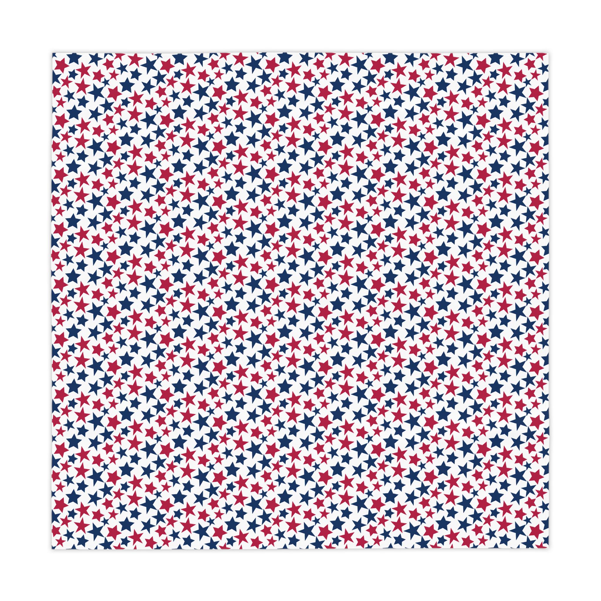 Red White Blue Star Pattern Tablecloth | Patriotic Fourth of July Table ...