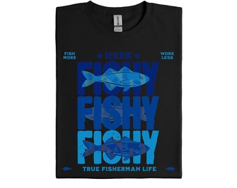 フィッシュフィッシュTシャツ | オーシャンブルーフィッシンググラフィックTシャツ