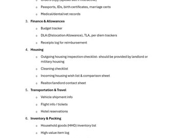 Military PCS Move Planner: Ultimate Checklist Binder (Digital Download)