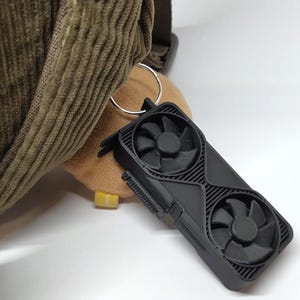 GeForce RTX 5090 GPU Keyring, Graphics Card Keyring Keychain, 3D Printed Pendant, Graphics Card Charm, Tech Accessory