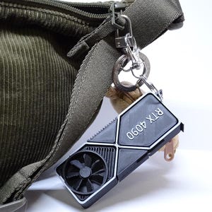 Porte-clés pour carte graphique GeForce RTX 4090, pendentif imprimé 3D, accessoire technologique