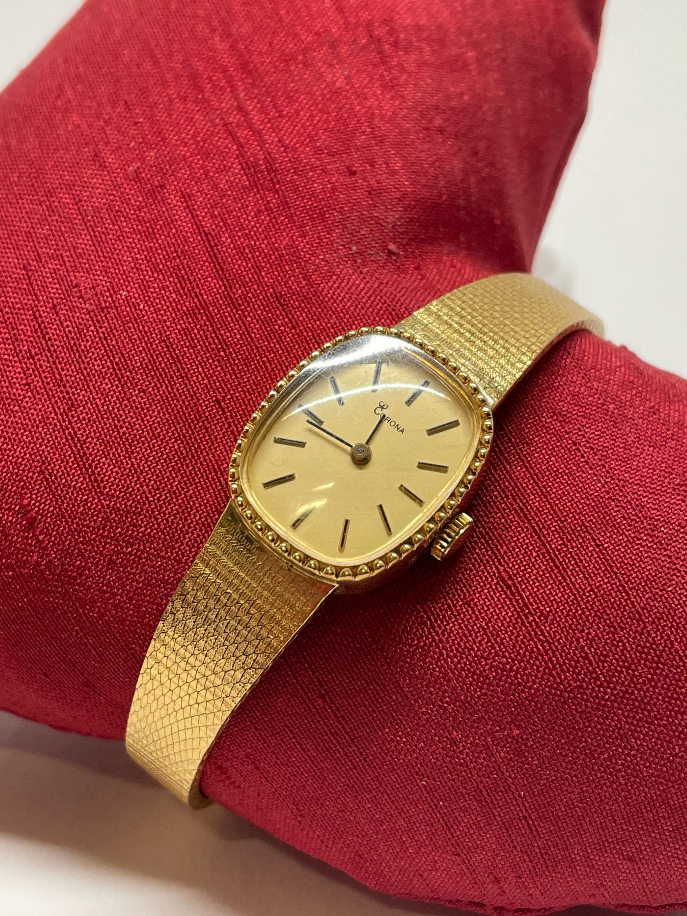 Vintage Damen Armbanduhr - Vergoldete Corona mechanische Uhr mit Handaufzug - ca. 1970er bis 1980er
