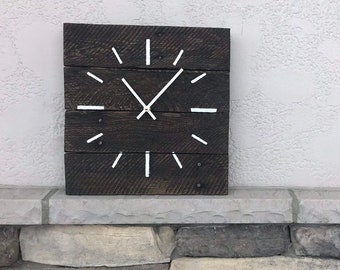 Modern black & white clock, minimalistic decir, simple clean decor, modern farmhouse style 14" variable sizes available