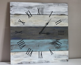 beautiful beach clock, coastal farmhouse decor, custom sizes and colors available