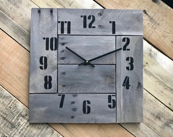 Industrial style wood wall clock, reclaimed and cool, pub clock, modern decor, upcycled junk art