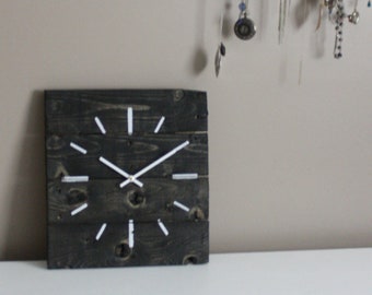 Modern Black and white wall clock contemporary and hip Gift for him or her Housewarming