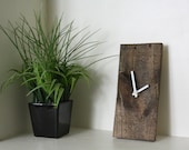 Handmade wood clock Minimalist decor Rustic modern contemporary wall clock desk clock mantle clock gift for him customize