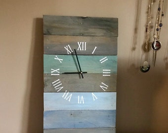 Personalized clock with longitude and latitude coordinates, custom gift coastal decor modern farmhouse