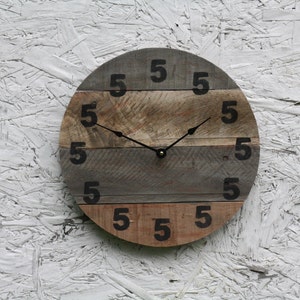 It's 5 O'Clock Somewhere Clock Wood Clock 12 Diameter or Custom Sizes Reclaimed Modern clock novelty gift for beer drinkers or home bar image 3