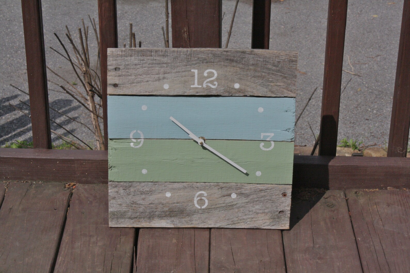 Picture of Wall Clock, Reclaimed Wood Decor, FREE SHIPPING, Coastal Chic Blue ...