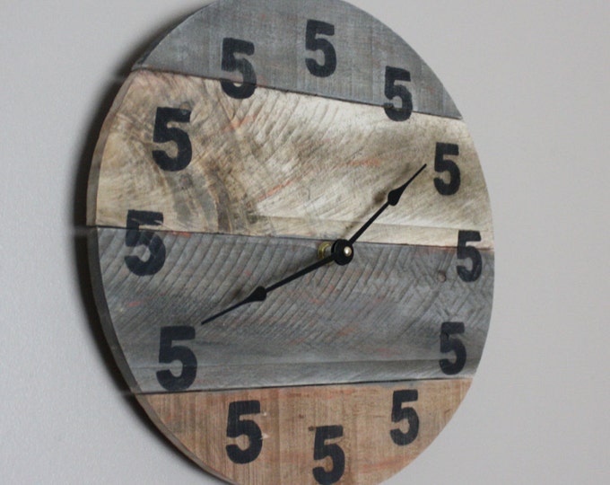 It's 5 O'Clock Somewhere Clock, Solid Wood Clock, Custom Sizes, pub or home bar, retirement gift, Jimmy Buffet, Tropical theme decor