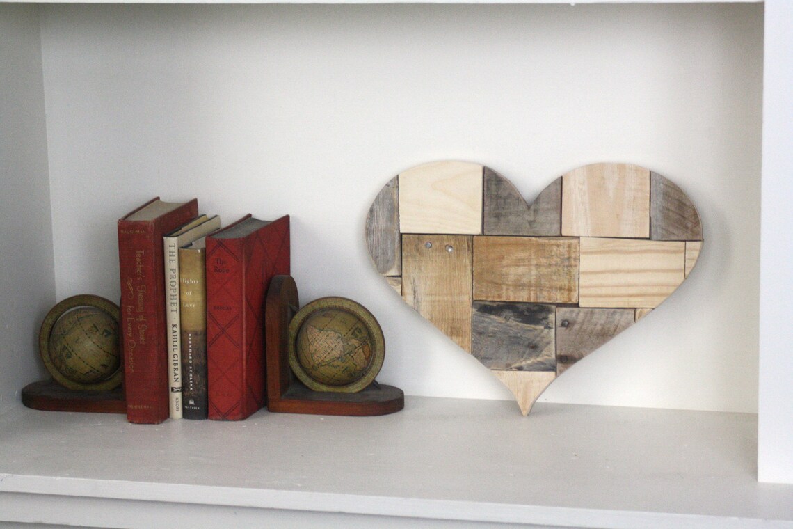 Reclaimed Wood Heart Wall hanging gallery wall art Heart art Etsy