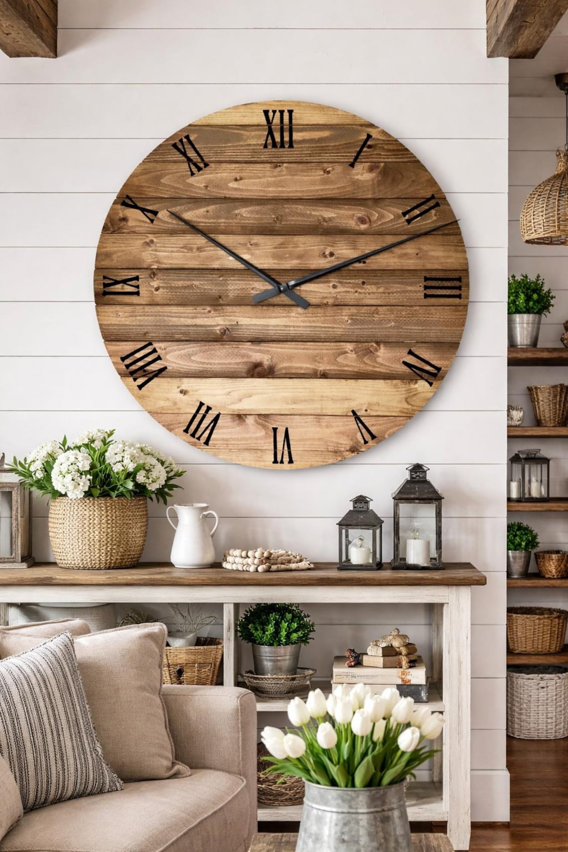 Oversize Rustic Wall Clock