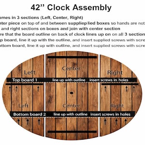 Oversized Huge Large Rustic Wall Clock in Early American Stain 42