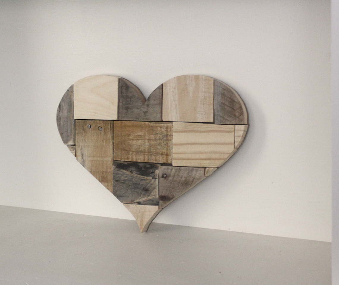 Reclaimed Wood Heart Wall hanging gallery wall art Heart art Etsy
