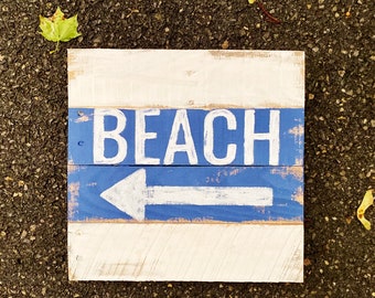 Hand-painted wooden beach sign, custom personalized beach signs, coastal decor, beach house wall hanging, vacation vibes, beach lover gift