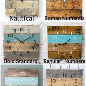 Wood Wall Clock, rustic modern farmhouse style, beach house wall decor in distressed teal variable sizes available customize yours image 4