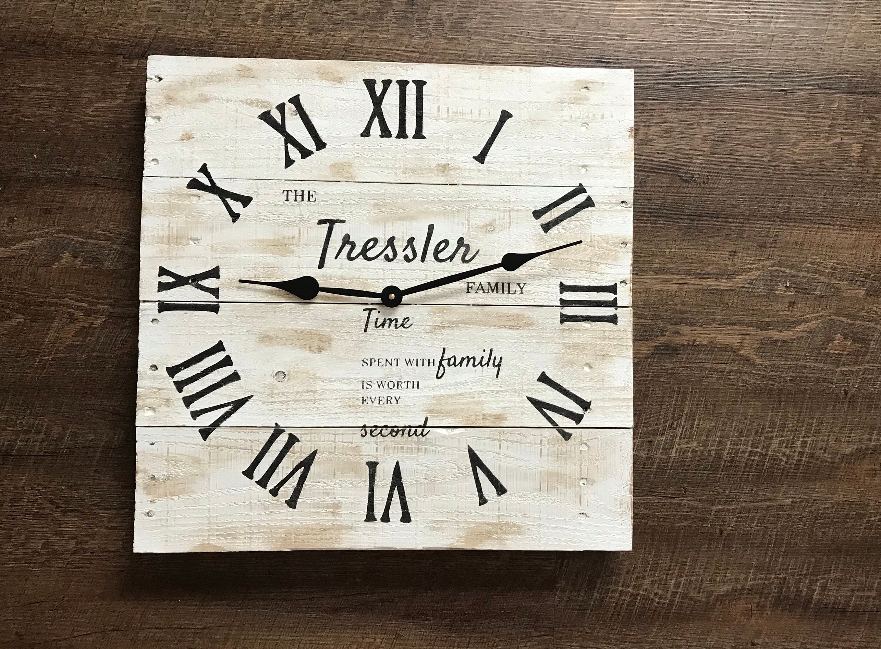 Personalized wall clock family last name wall decor Etsy