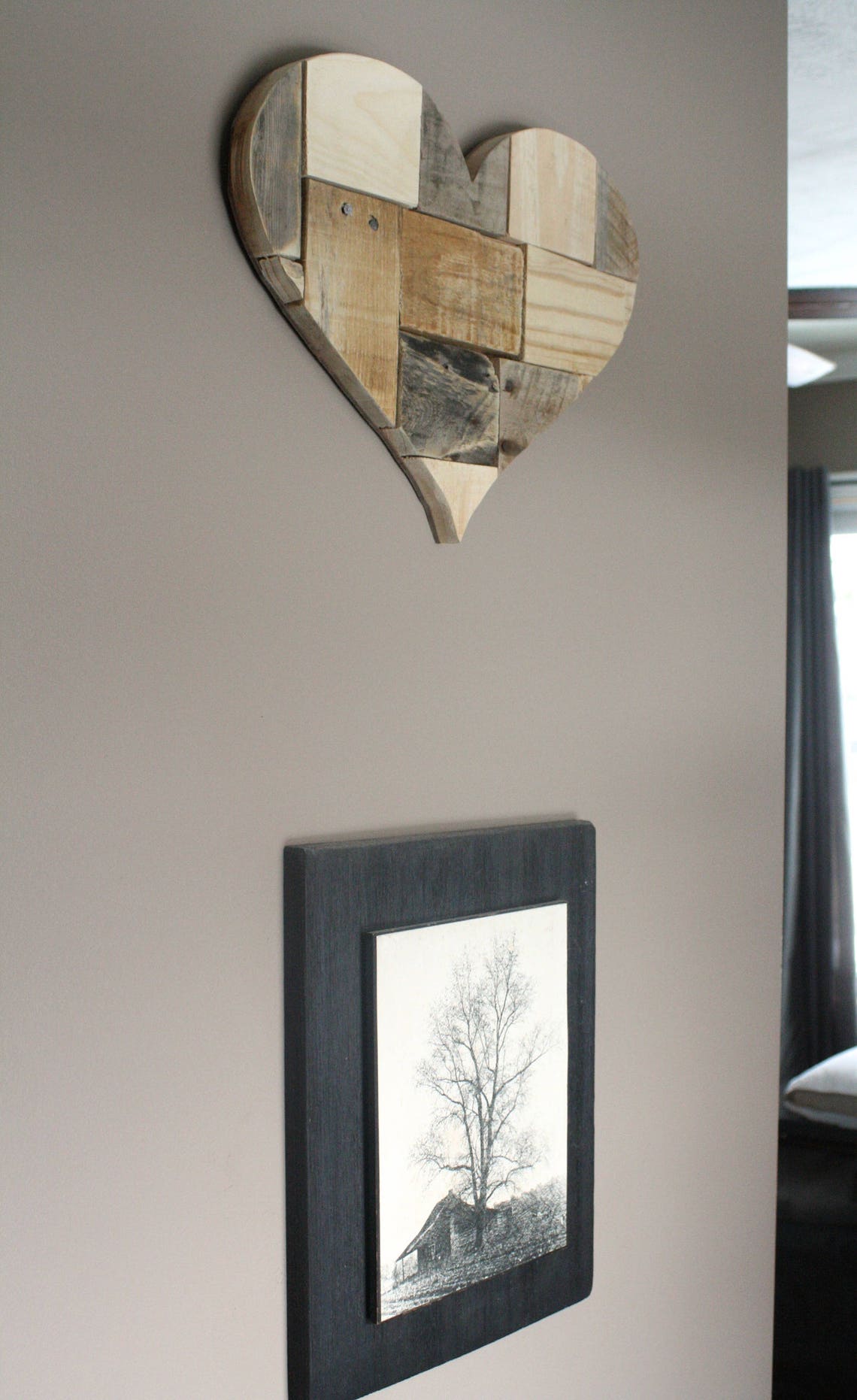 Reclaimed Wood Heart Wall hanging gallery wall art Heart art Etsy