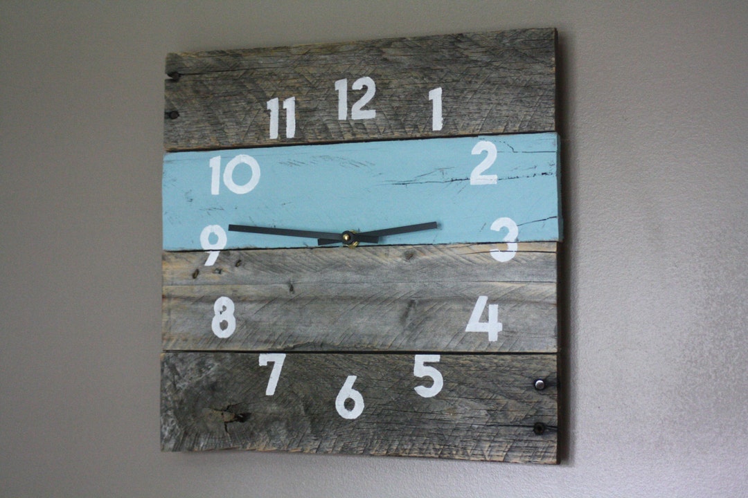 Reclaimed Wood Clock Handcrafted Artisan Wall Decor Rustic - Etsy