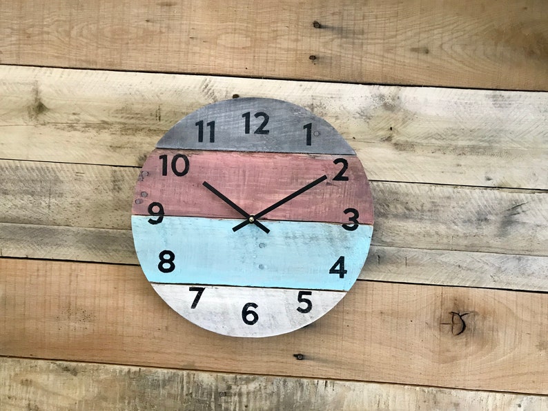 Reclaimed Wall Clock Coastal Farmhouse Decor Variable Sizing Available In Custom Colors In Stock Ready To Ship