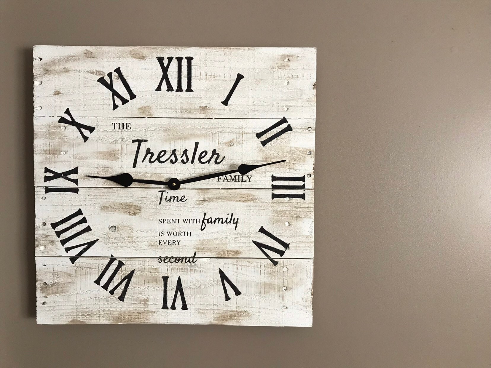 Personalized wall clock family last name wall decor Etsy